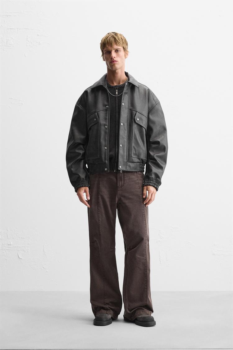 LEATHER EFFECT JACKET - Black | ZARA UAE - Dubai/Sharjah/Ajman/UAQ 