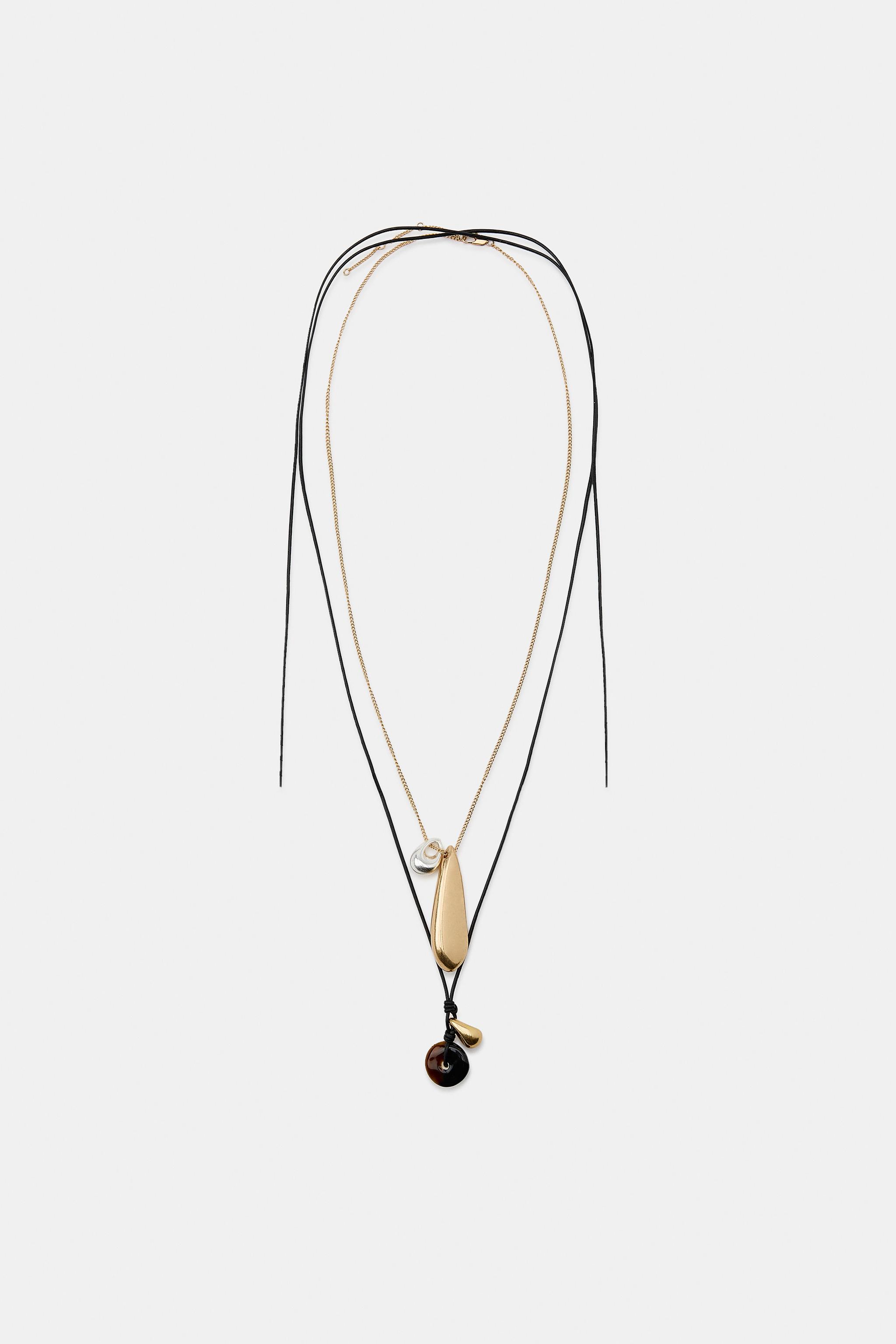 PACK OF 2 TEARDROP CORD NECKLACES