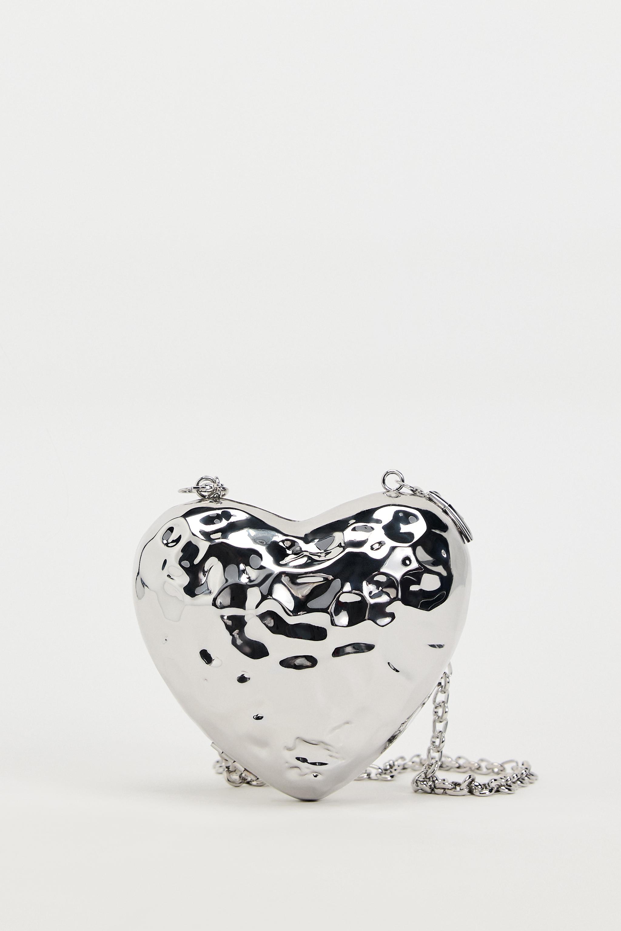 METALLIC HEART BOX - Silver | ZARA Australia