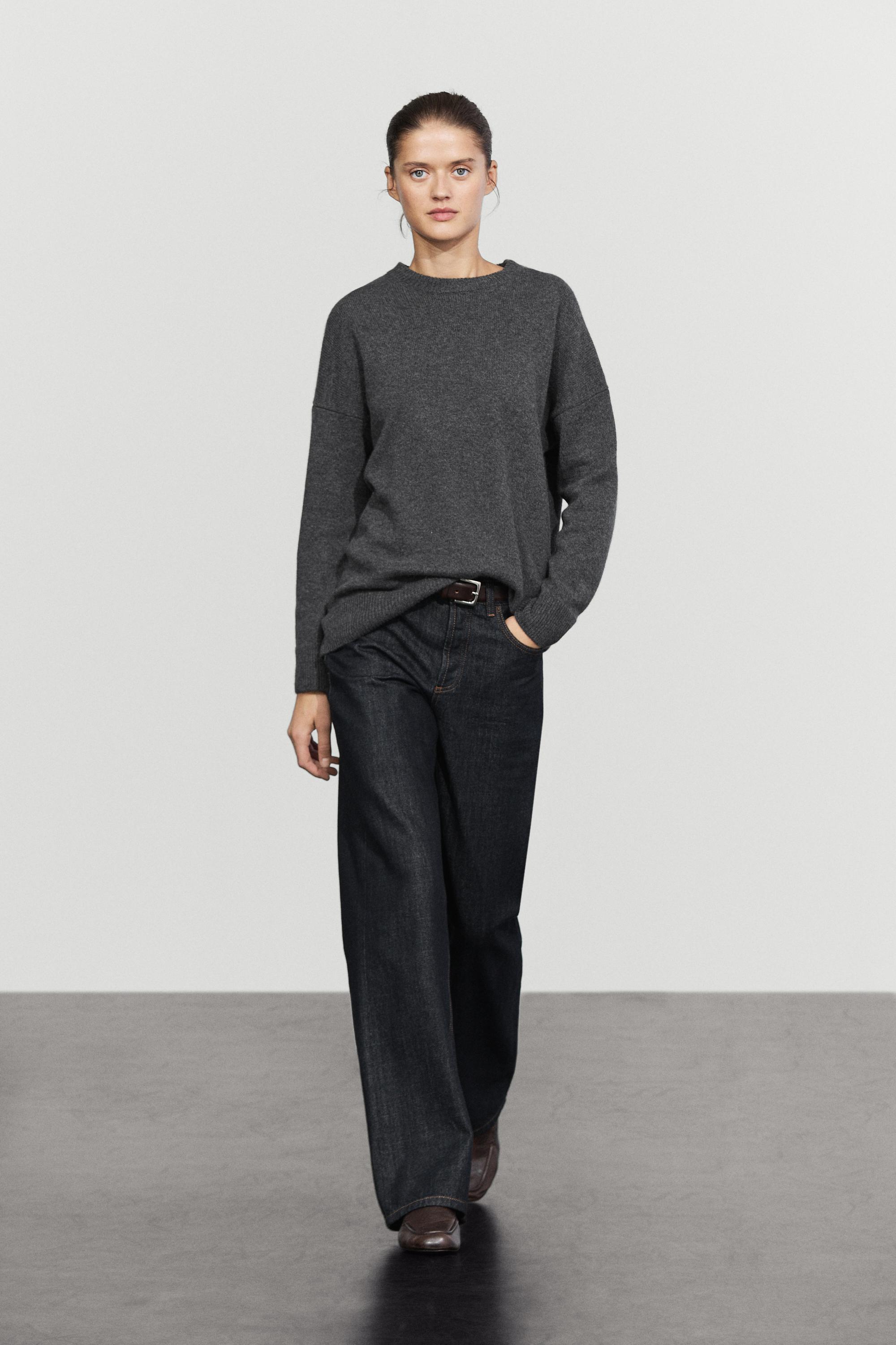 100% cashmere oversize knit sweater