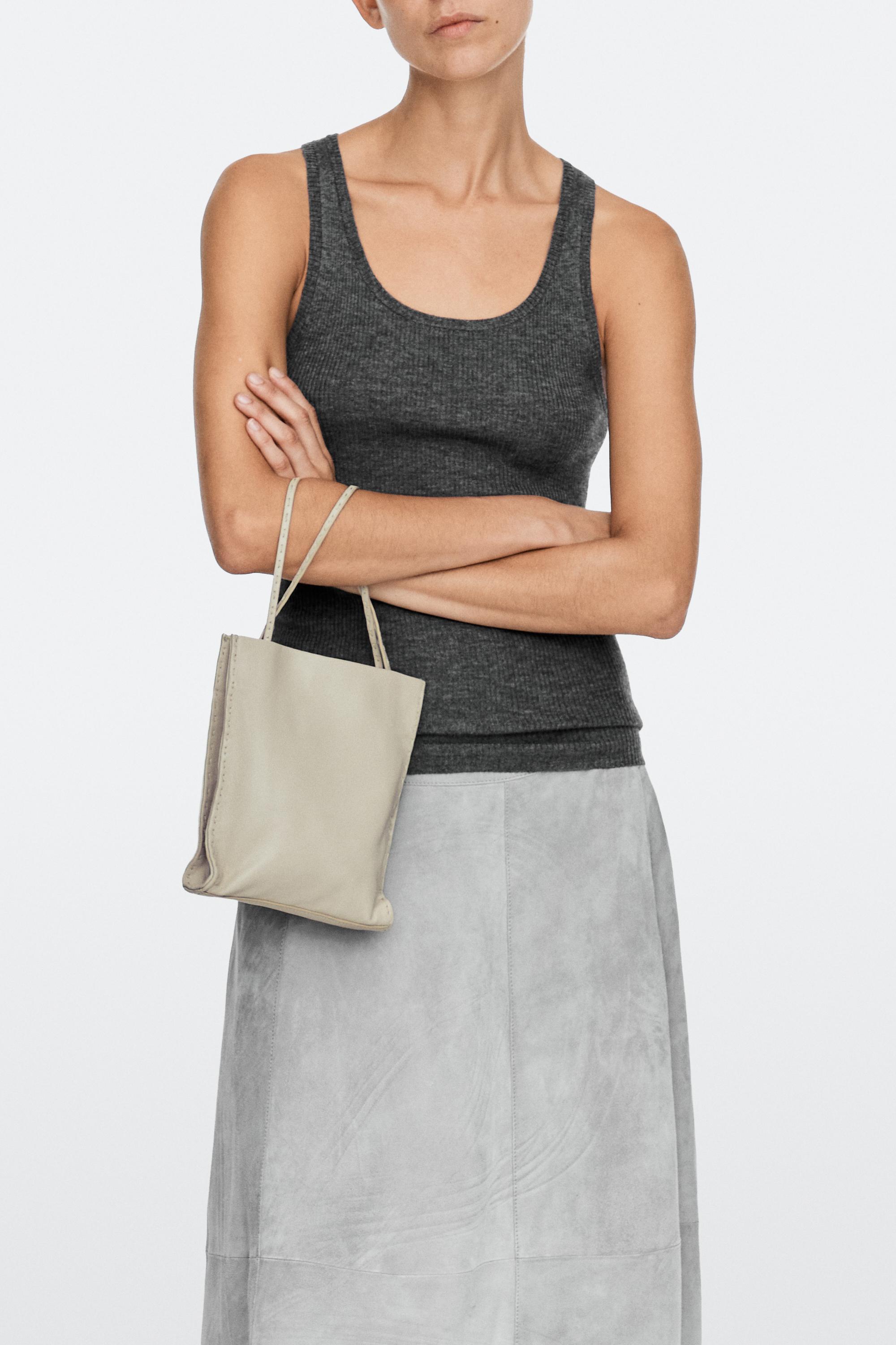 Nappa leather double compartment bag