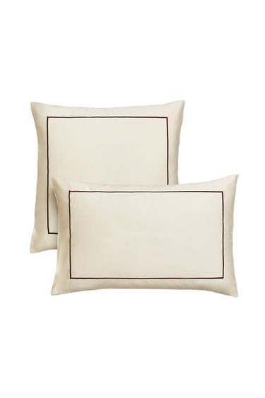 SATEEN PILLOWCASE WITH TRIM - Бордовий Zara
