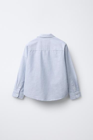 STRIPED OXFORD SHIRT - Blue by Zara - Image 1