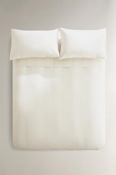 FUNDA DUVET RAYAS - Crudo de Zara