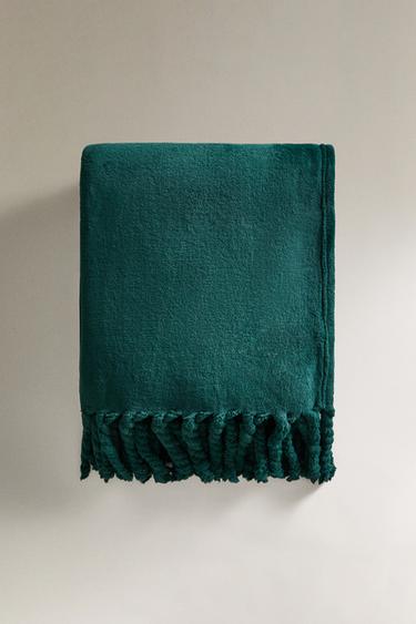 MANTA POLAR LISA FLECOS - Verde de Zara