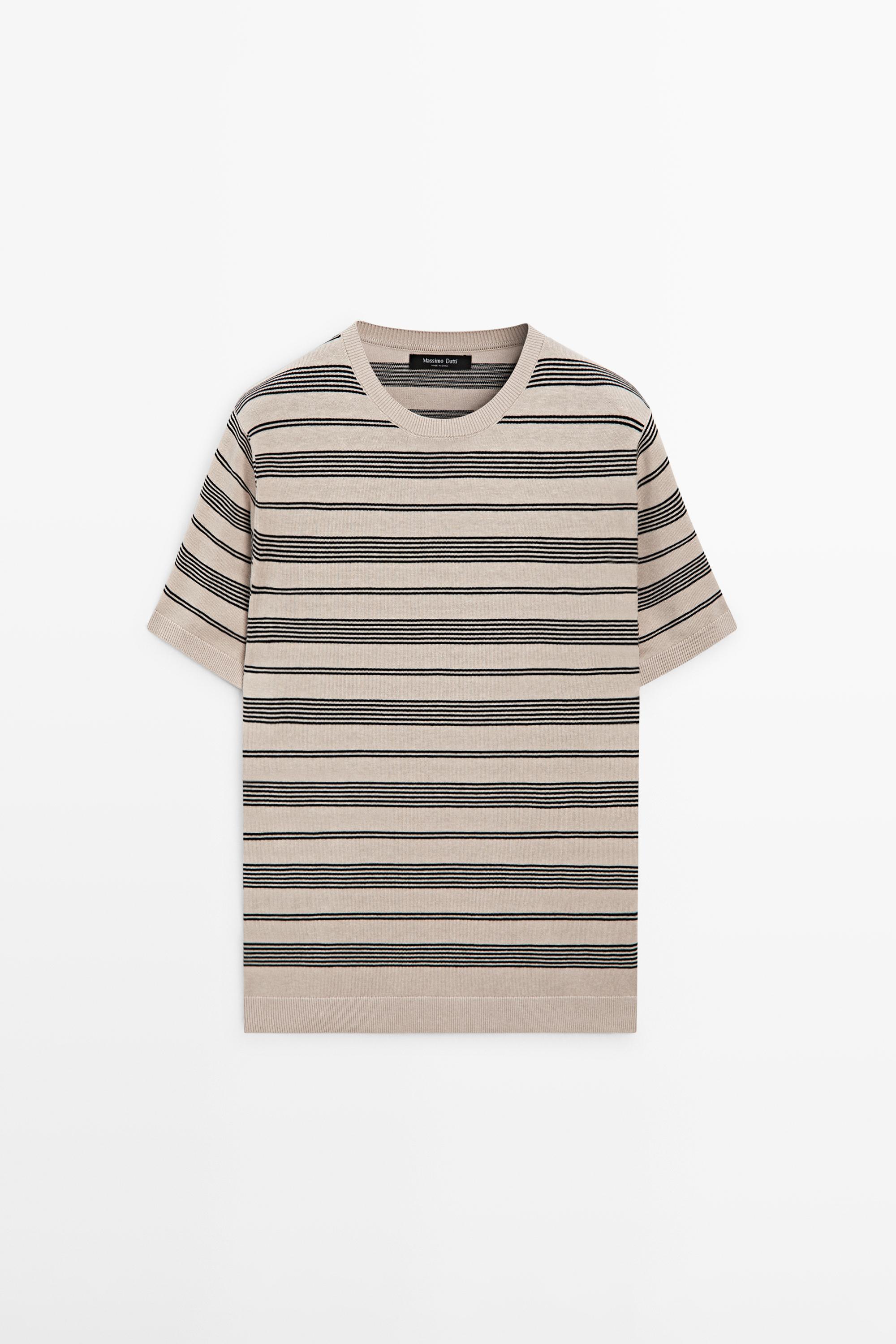 Pull maille rayé manches courtes