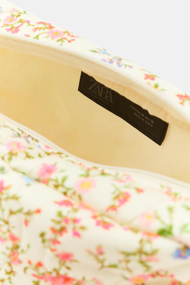 Bolsa de aseo acolchada con estampado floral 5