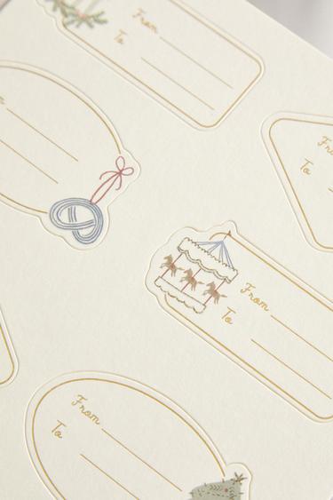 CHRISTMAS GIFT TAG STICKERS - Multicoloured by Zara - Image 2