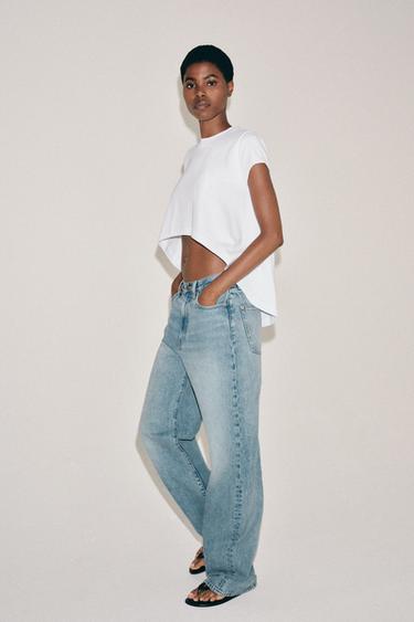 CAMISETA ASIMÉTRICA ALGODÓN - Branco de Zara