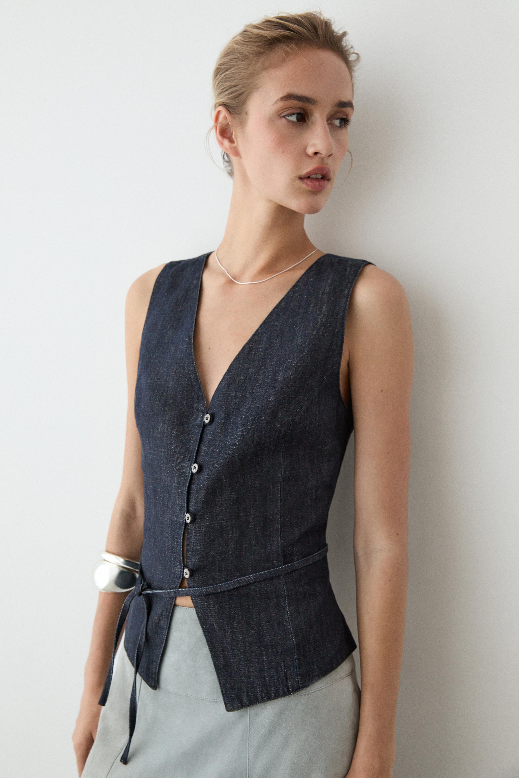 Gilet denim total look