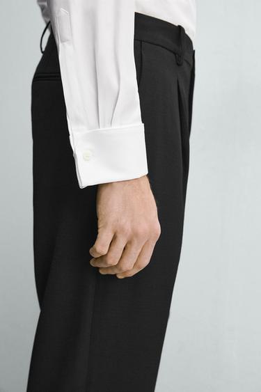 SLIM FIT BARREL CUFF SHIRT - White by Zara - Image 5