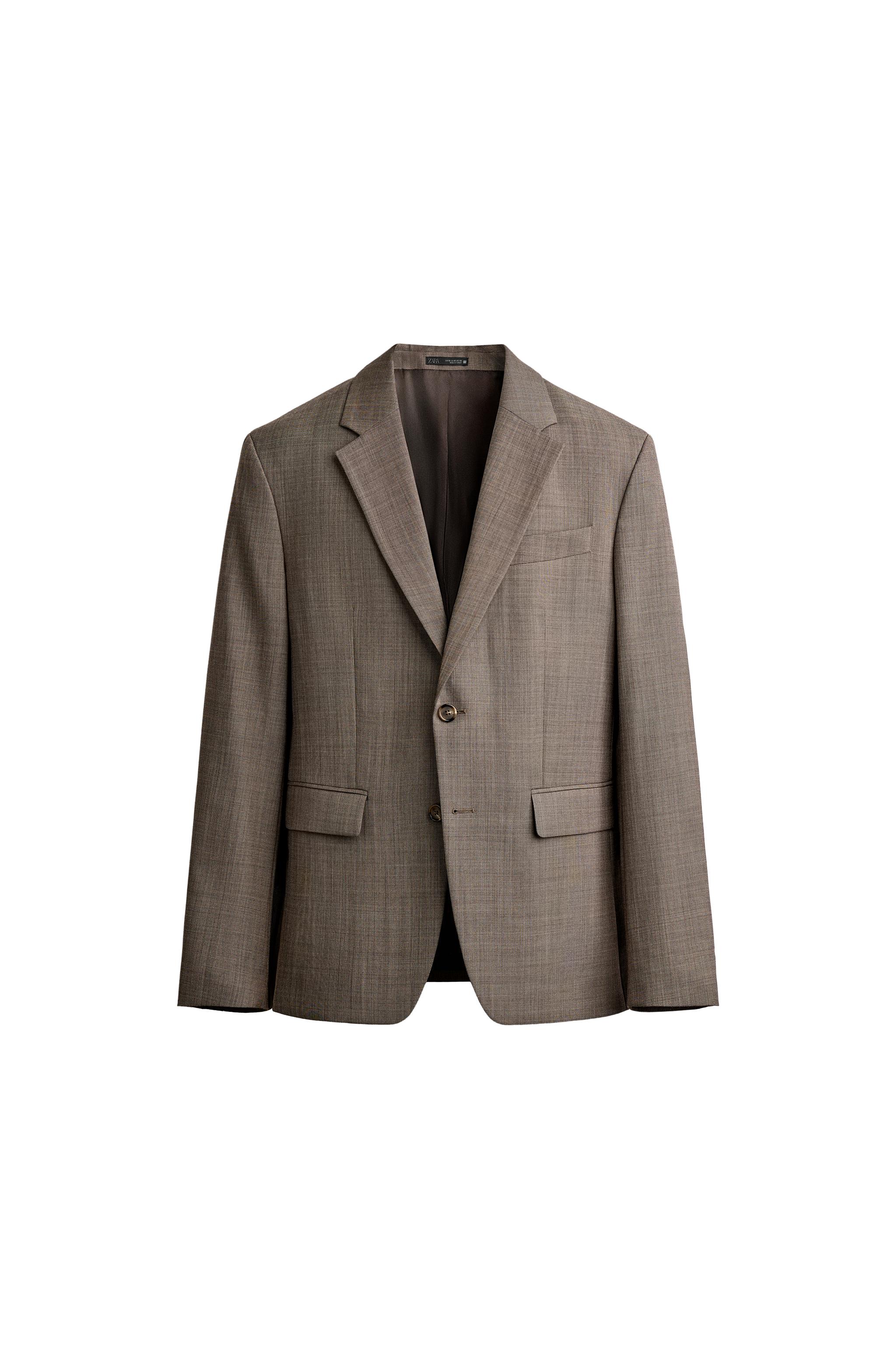 WOOL TEXTURED SUIT BLAZER