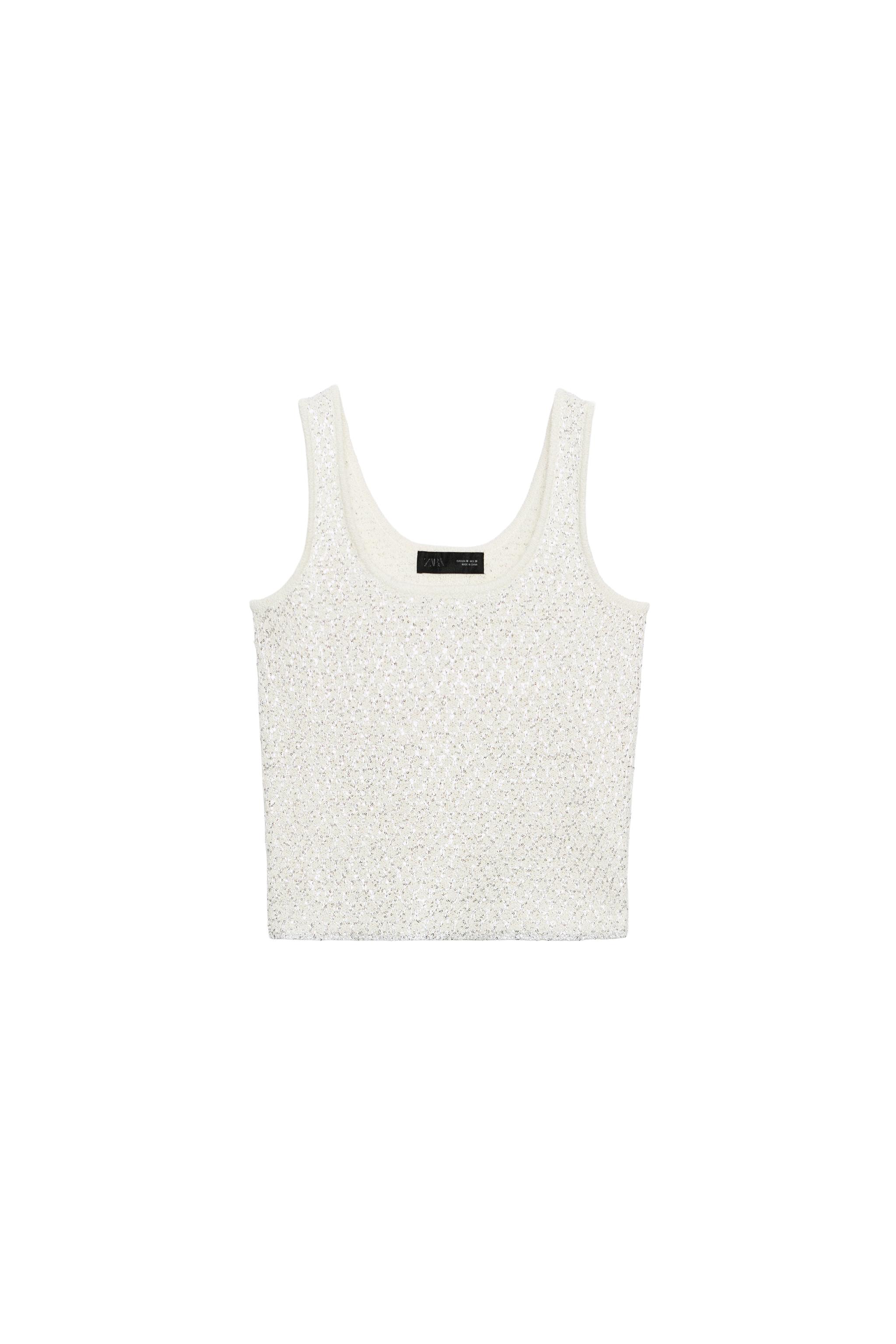 SEQUIN AND METALLIC THREAD KNIT TOP