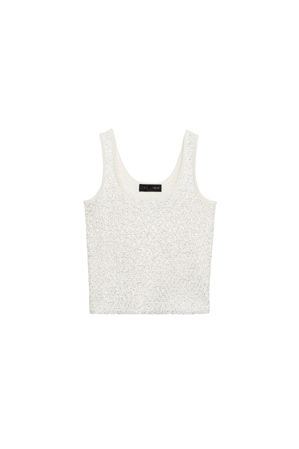 METALLIC THREAD SEQUIN KNIT TOP - image 3