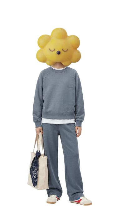 Zara HLAČE ŠIROKIH NOGAVICA S EFEKTOM ISPRANOG – svijetloplava