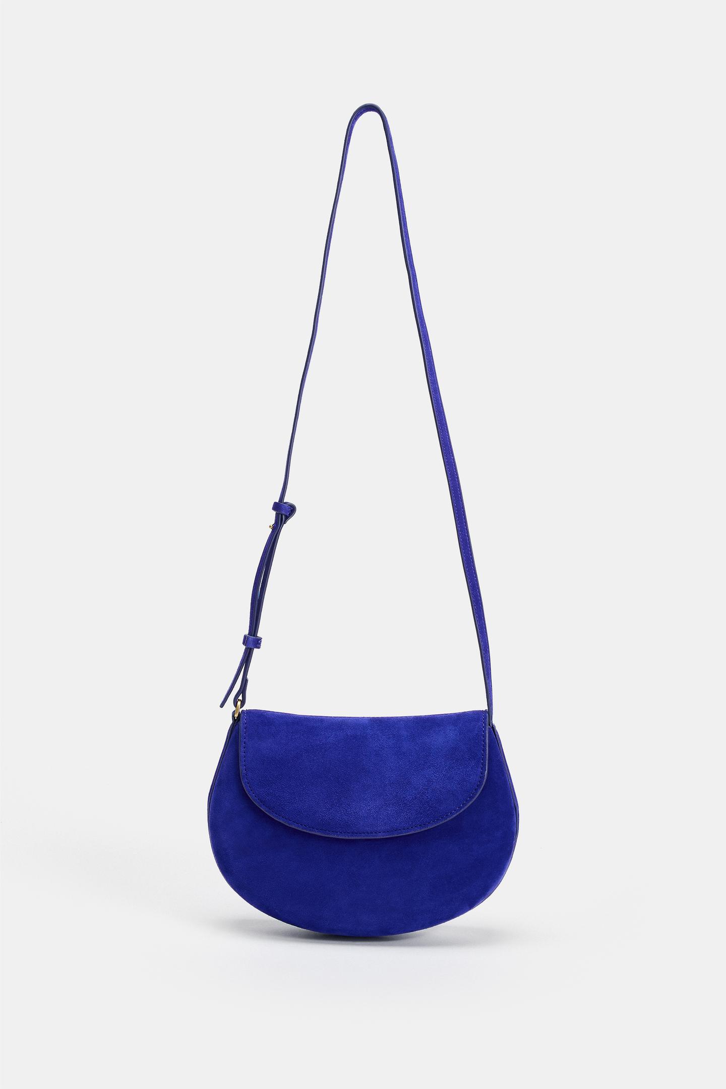 Женская сумка Zara Leather Crossbody, цвет: Синий — фото 2