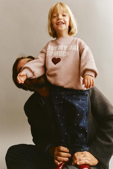 Zara TEXT PRINT SWEATSHIRT - Light brown