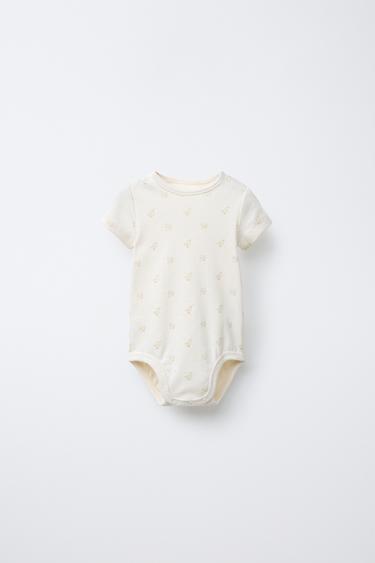 POINTELLE PRINT BODYSUIT AND CARDIGAN SET - Oyster-white by Zara - Image 2