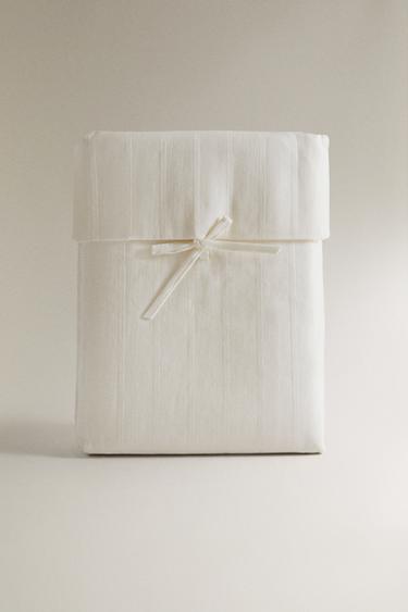 JACQUARD LINEN SHOWER CURTAIN - Ivory by Zara