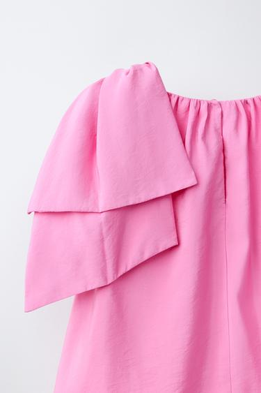 DRESS WITH BOW - Dusty pink by Zara - Image 3
