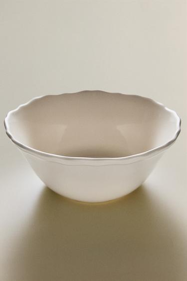 SALADIER FAÏENCE BORD RELIEF - Écru de Zara - Image 5