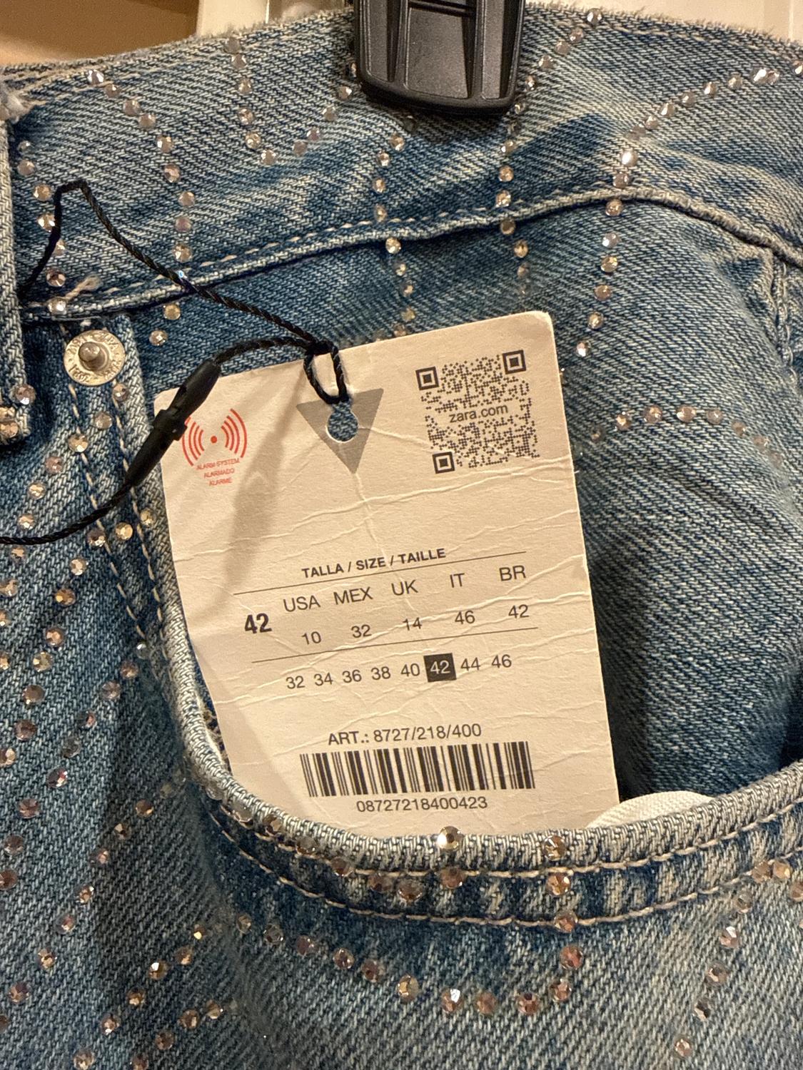 TRF HIGH-WAISTED STRAIGHT SHINY JEANS - Image 8