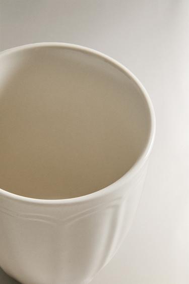PORCELAIN MUG WITH RAISED DESIGN - White by Zara - Image 3