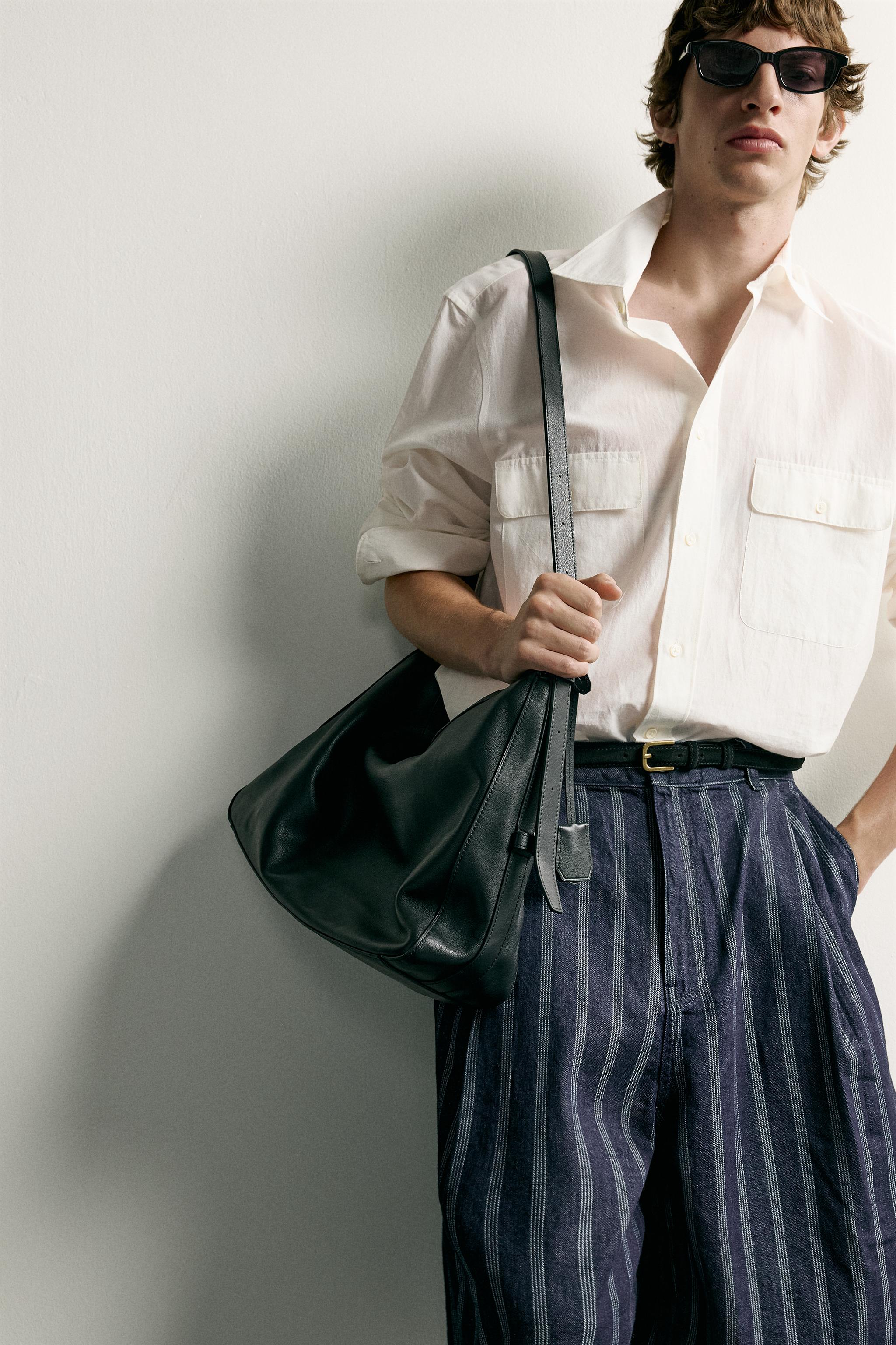 RELAXED FIT PLEATED STRIPED SHORTS