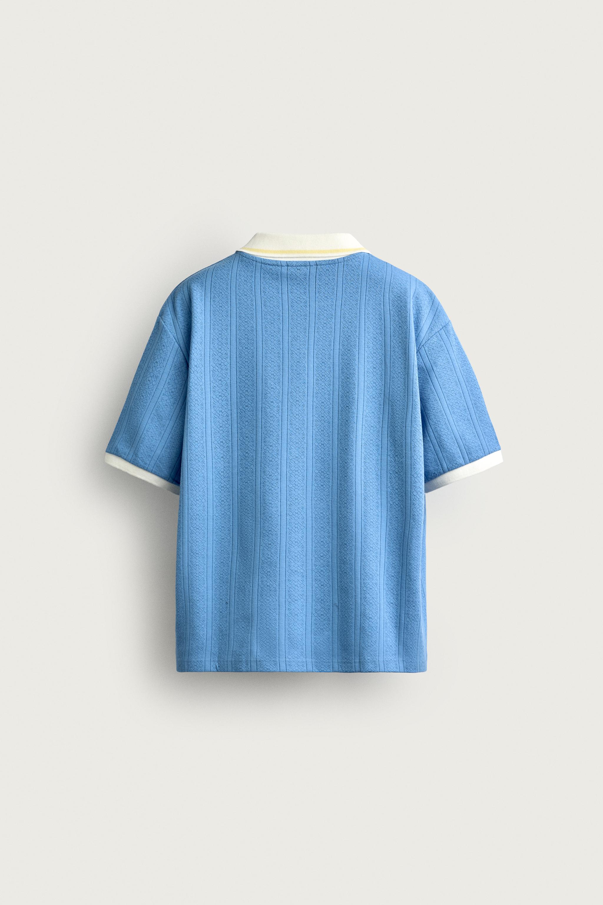 RELAXED FIT TEXTURED EMBROIDERED POLO