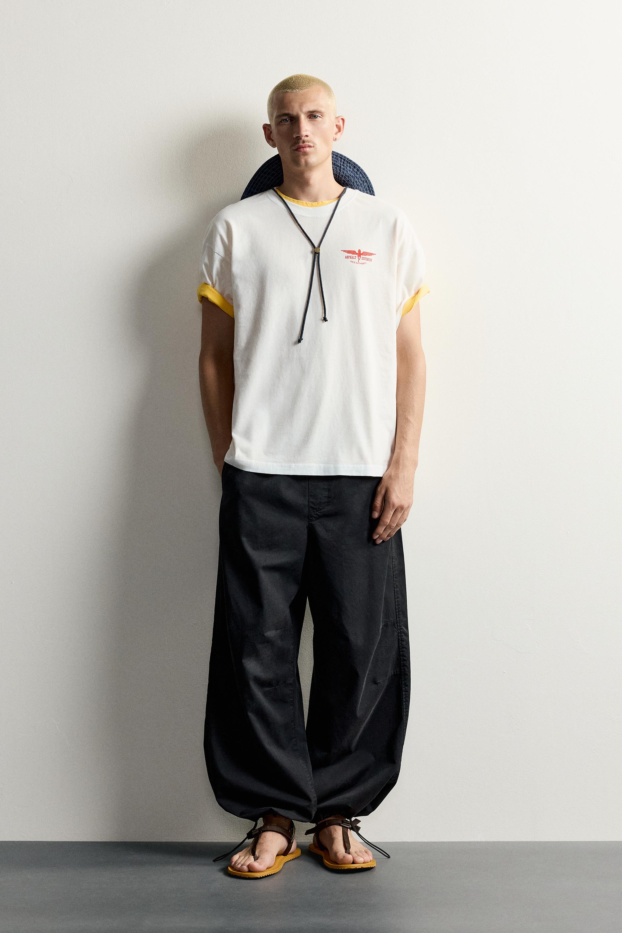 Мужские футболки Zara RELAXED FIT COMBINED GRAPHICS T-SHIRT