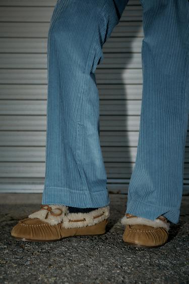 COMBINED SPLIT SUEDE LOAFERS - Brown by Zara