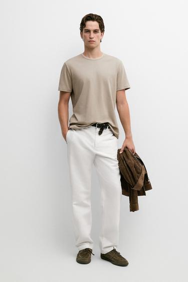 Zara Contrast neck detail T-shirt - 211 - Image 0