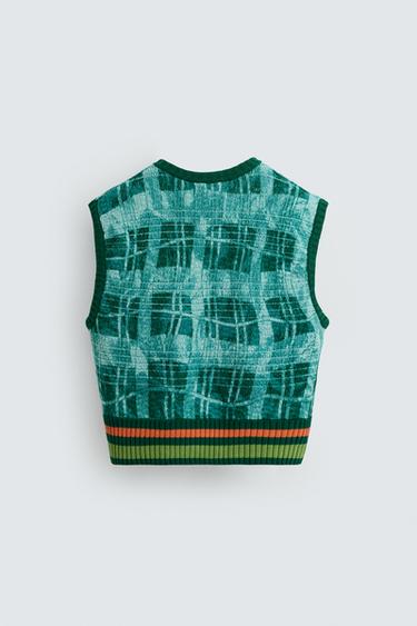 Zara GRAPHIC PRINT KNIT VEST © OTIS KWAME KYE QUAICOE - Emerald