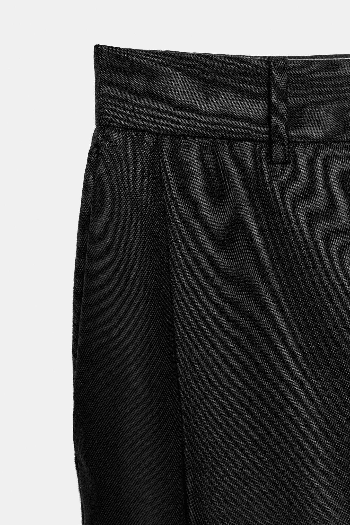 Женские брюки Zara ZW Collection Wide-Leg, цвет: Чёрный — фото 9