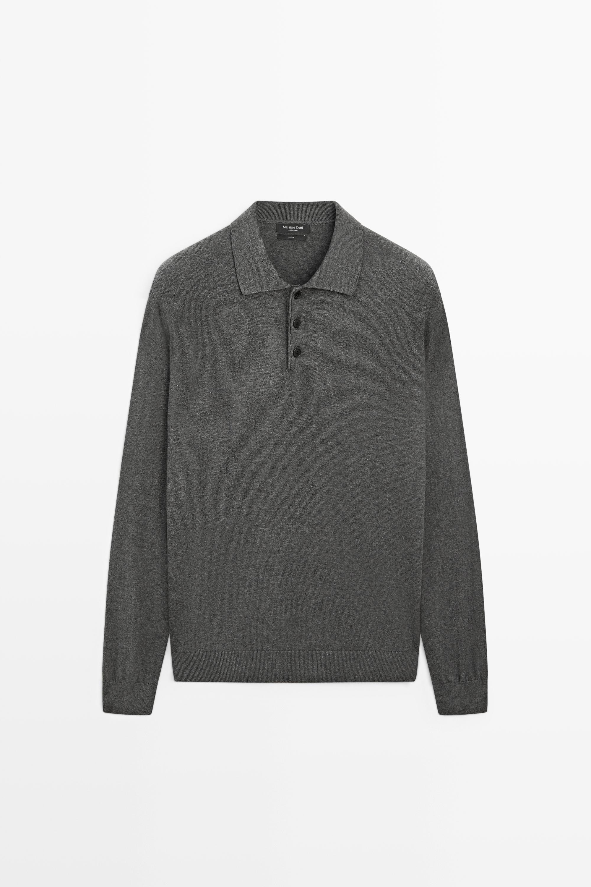 100% cotton knit polo sweater