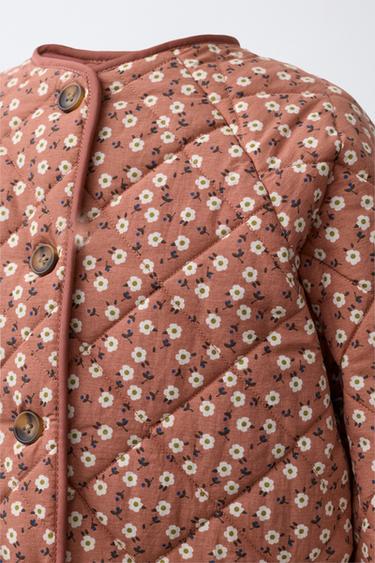 VESTE EN NYLON IMPRIMÉ FLEURS - Rose foncé de Zara - Image 4