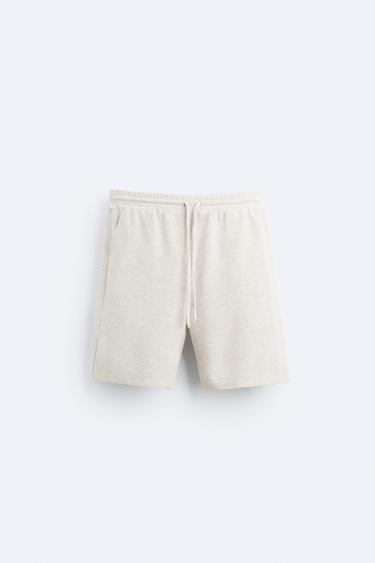 TEXTURED RUSTIC BERMUDA SHORTS - Mid-grey by Zara