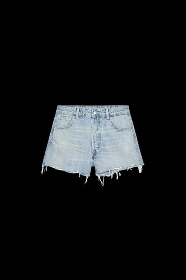 DENIM-SHORTS TRF CROPPED BAGGY MIT NIEDRIGEM BUND - Hellblau von Zara - Bild 0