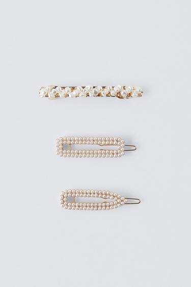 PACK TRES PINZAS PERLAS - Dorado de Zara