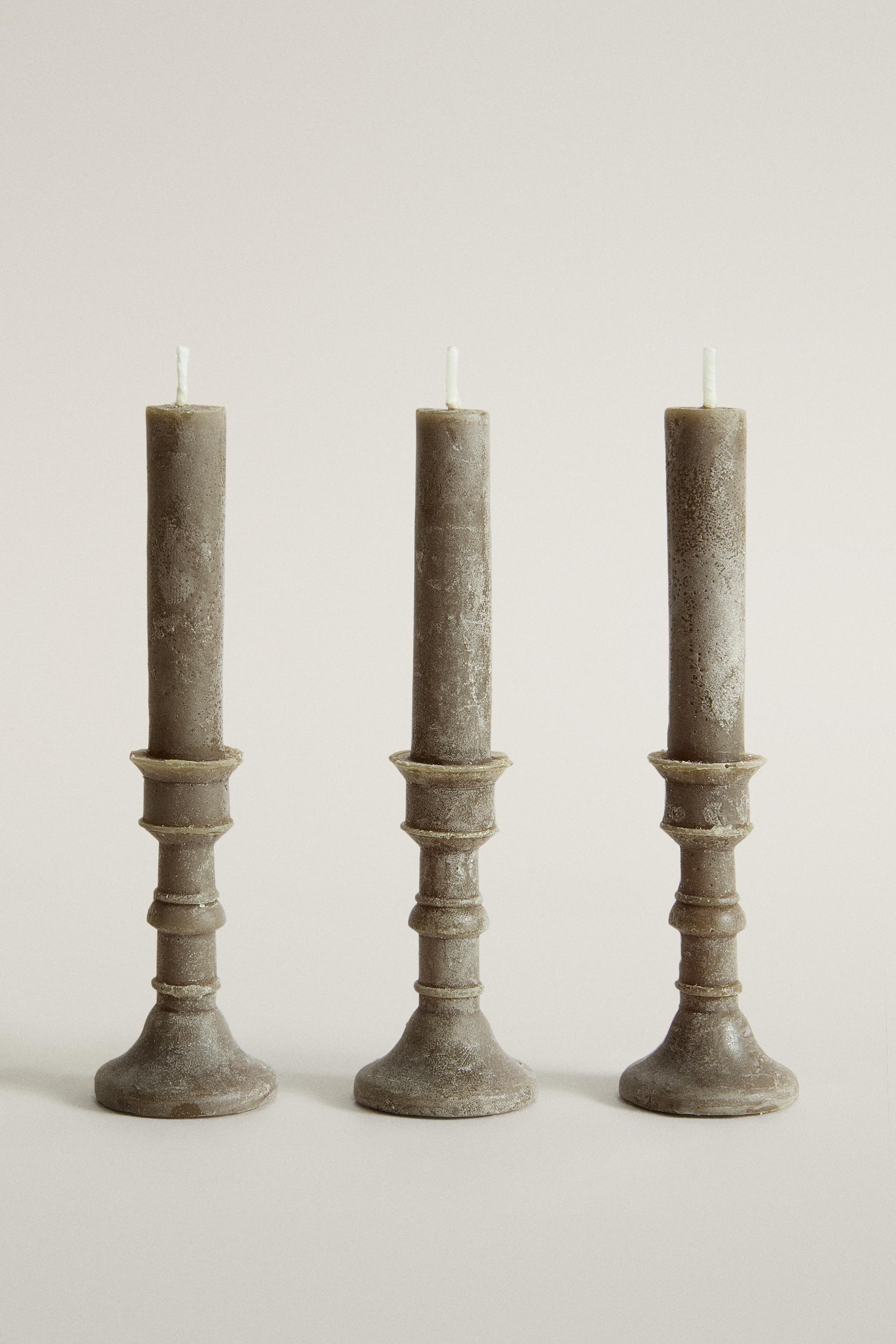 BASILICUM DECORATIVE CANDLESTICK CANDLE PACK (PACK OF 3)