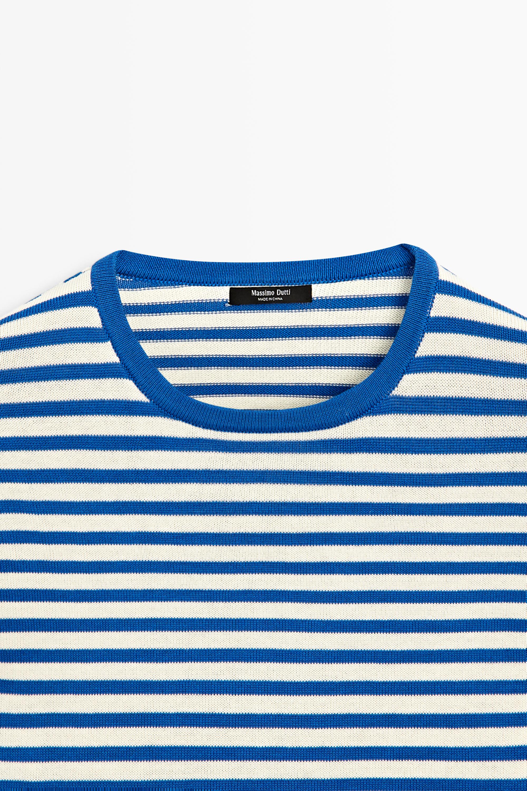 100% cotton striped knit sweater