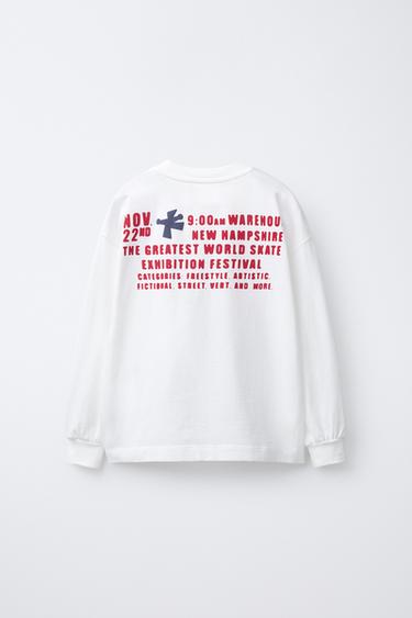 T-SHIRT IMPRIMÉ EN RELIEF - Blanc cassé de Zara - Image 1