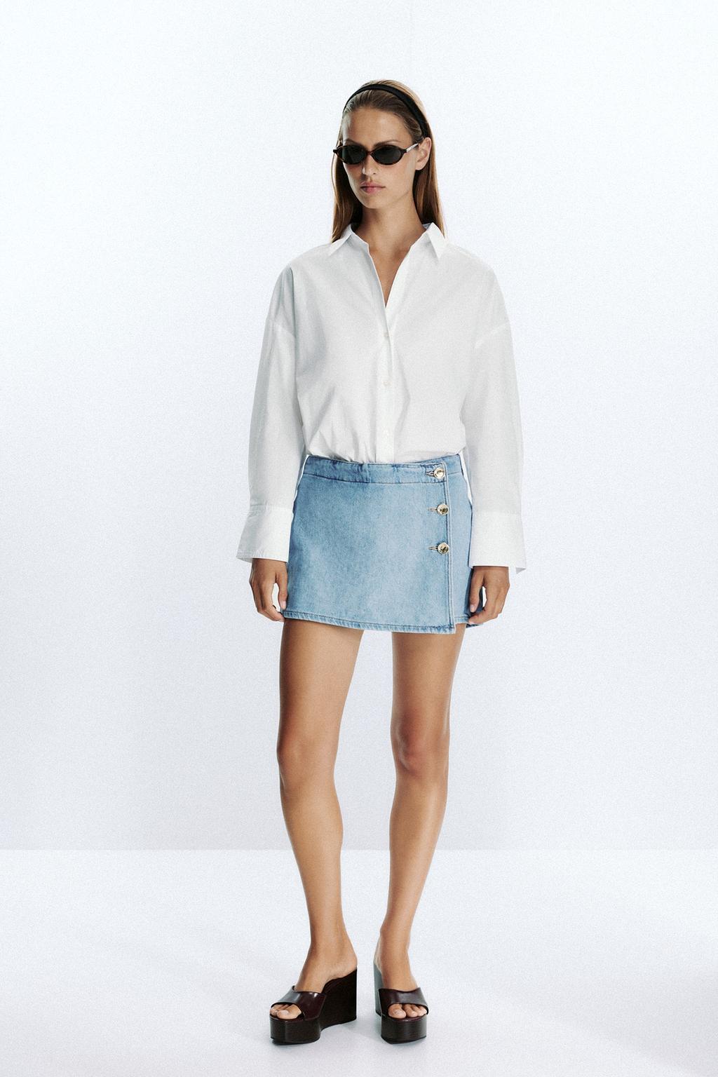Z1975 CROSSOVER BUTTON DENIM SKORT