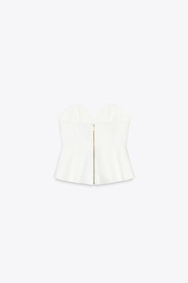 BUSTIER EN JEAN ZW COLLECTION - Blanc de Zara - Image 5