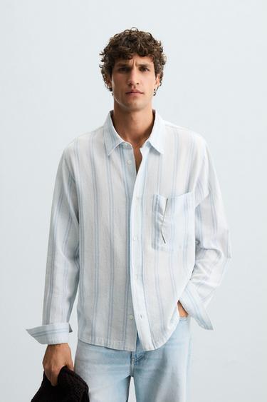 პერანგი სტრუქტურული ზოლიანი - Zara-ს striped