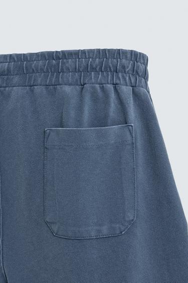 FADED REGULAR FIT PIQUÉ BERMUDA SHORTS - Blue by Zara - Image 9