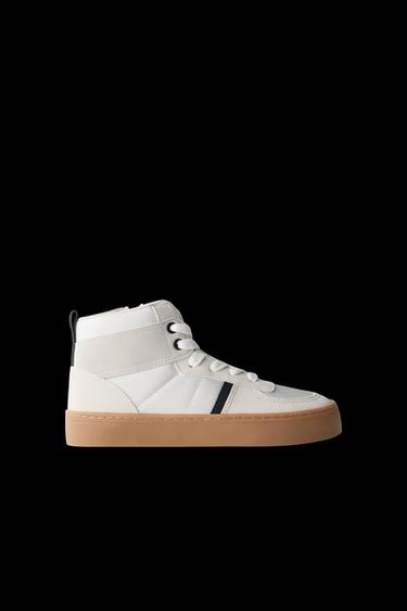 Zara SKATE HIGH TOP SNEAKERS - Beige - Image 0
