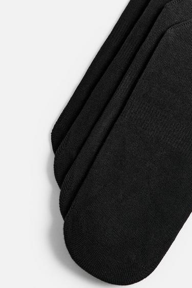 PACK OF 4 NO-SHOW SOCKS - Black by Zara - Image 1