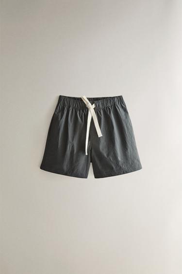 PLAIN MID-LENGTH BEACH SWIMMING TRUNKS - Anthracite grey by Zara