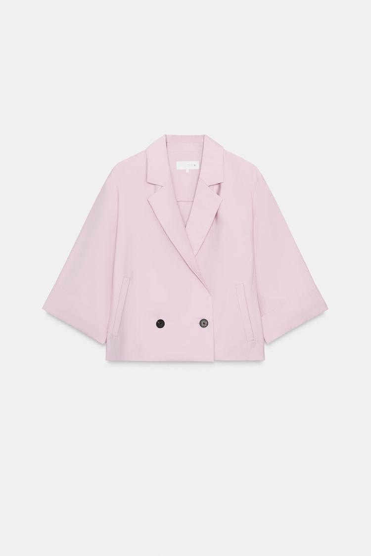 BLAZER CRUZADA BOTONES Rosa palo ZARA Chile - Main Image